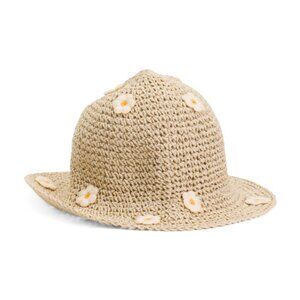 NEW LULLA COLLECTION Daisy Embroidered Bucket Hat for women natural 252